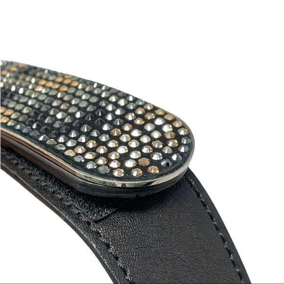 Giuseppe Zanotti Designer Crystal Encrusted Calfskin Leather Belt Size 100cm - Picture 3 of 12